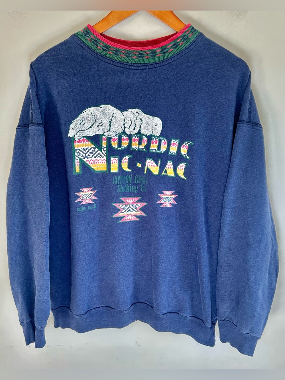 VTG Cotton Ginny Nordic Nic Nac Sweatshirt Crewneck Womens L Polar Bears RARE